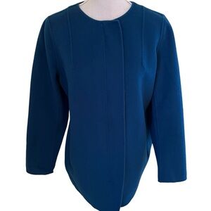 Talbots Teal Boiled Wool Zip Front Jacket MP